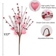 thumbnail image 4 of Artificial Heart Picks with Red and Pink Berries for Wedding, Anniversary, and Party Decor, 6 Pack, 4 of 7