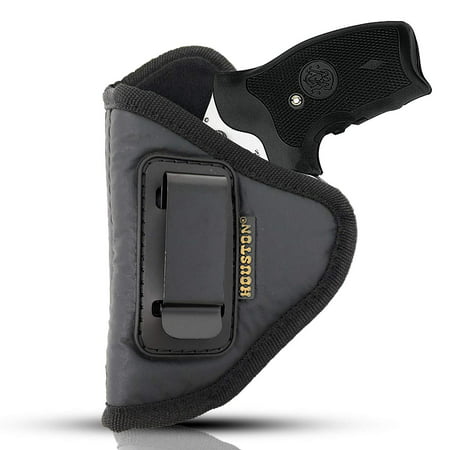 IWB Revolver Holster by Houston - ECO Leather Concealed Carry Soft Material | Suede Interior for Protection | Fits Any 38 J Frames, S&W, Charter Arms, Rossi 38, Taurus,BG,LCR (Left) (The Best Revolvers To Carry Concealed)