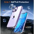 thumbnail image 4 of 5 in 1 Crystal Slim Clear for iPhone 14 Case,Not-Yellowing & Military Grade Drop Protection (Purple), 4 of 7
