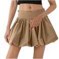 thumbnail image 2 of Wancir Women Y2k Bubble Mini Skirt Ruffle Hem Pleated Short Skirts High Waist Puffy A-Line Flared Skirt Streetwear, 2 of 7