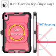 thumbnail image 2 of SaniMore for iPad Mini 6th Generation 8.3" 2021 Kids Case, Multi-Functional Cover with Handle Shoulder Strap & 360° Rotatable Kickstand Pencil Holder Shockproof Protective Shell, Black+Rose, 2 of 8