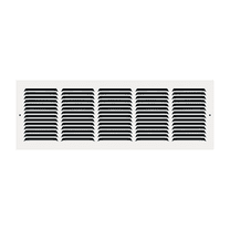 24" x 8" TruAire White Steel Wall Return Air Grille