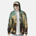 thumbnail image 2 of Vsdgher Sweat à Capuche Imprimé Feuille d'Érable Forêt Husky pour Hommes Femmes, Manches Longues Protection Solaire Pêche Course Natation-TTG, 2 of 7