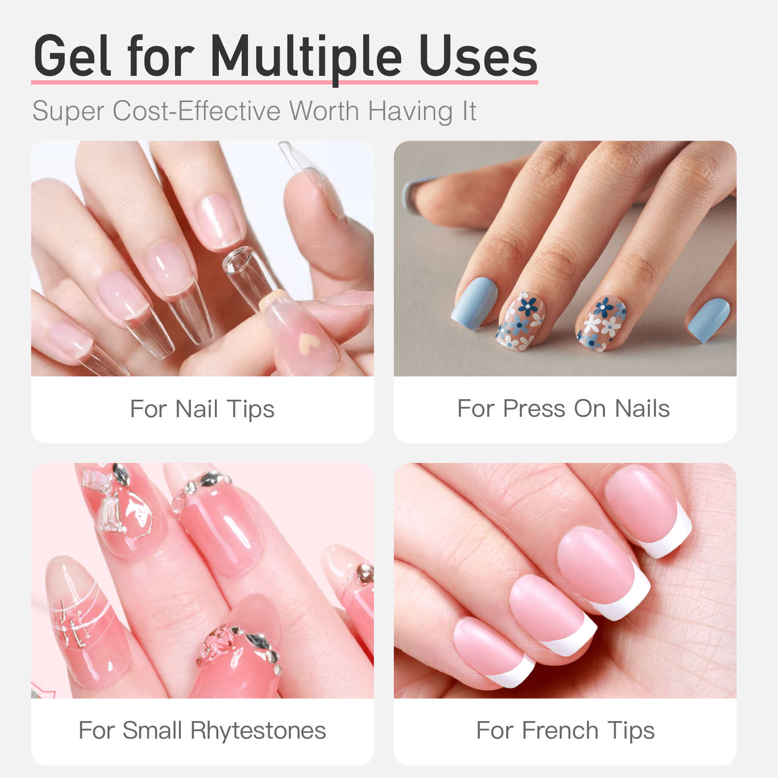 Curvlife Super Strong Nail Glue 15g for Press On Nails - Quick Drying, Semi Solid, Long Lasting, No UV Light Needed