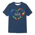 thumbnail image 4 of Autism Awareness Shirt Men: Autism Acceptance T Shirt Autism Support Inspirational Short Sleeve Tee Tops(Navy,M), 4 of 4