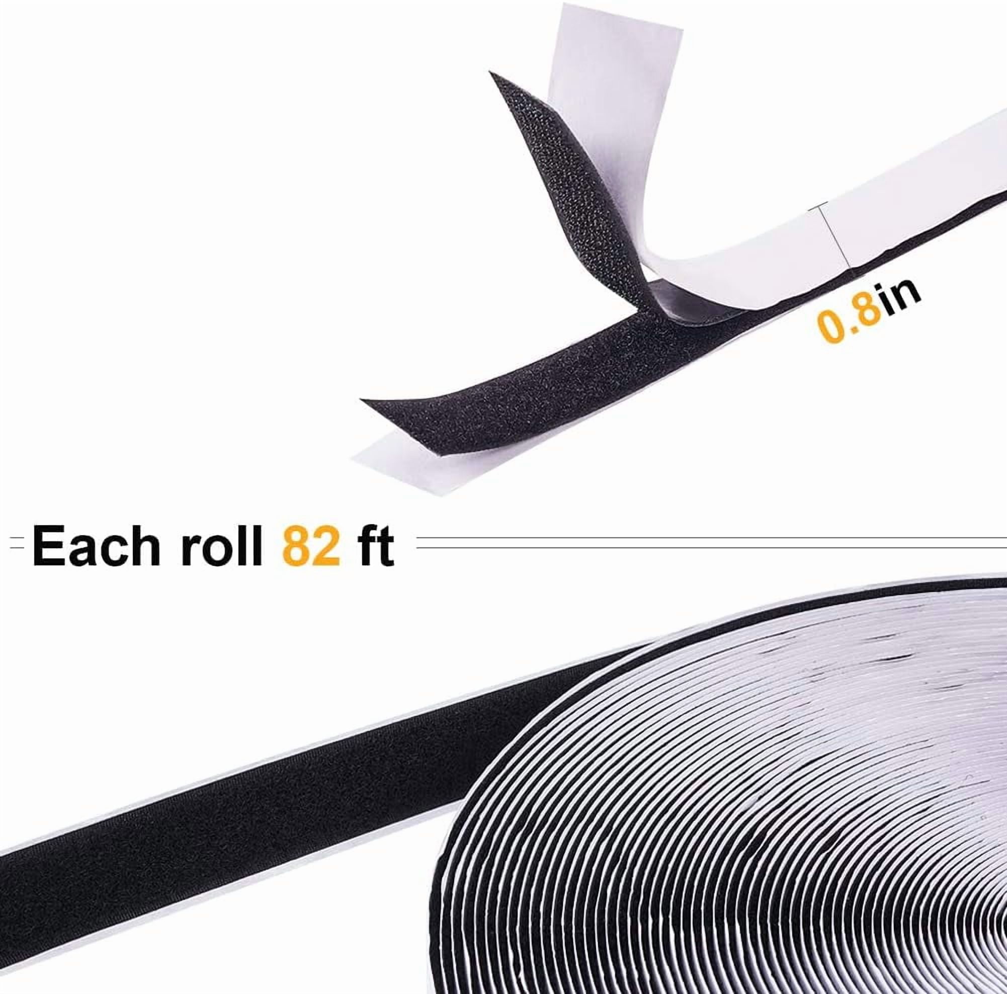 1 Set Nylon Magic Tapes Adhesive Hook and Loop Tapes Black 20mm
