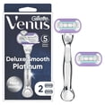 thumbnail image 1 of Gillette Rastrillo de afeitar Venus Extra Smooth Platinum para Mujer + 2 Cartuchos de Repuesto, 1 of 6