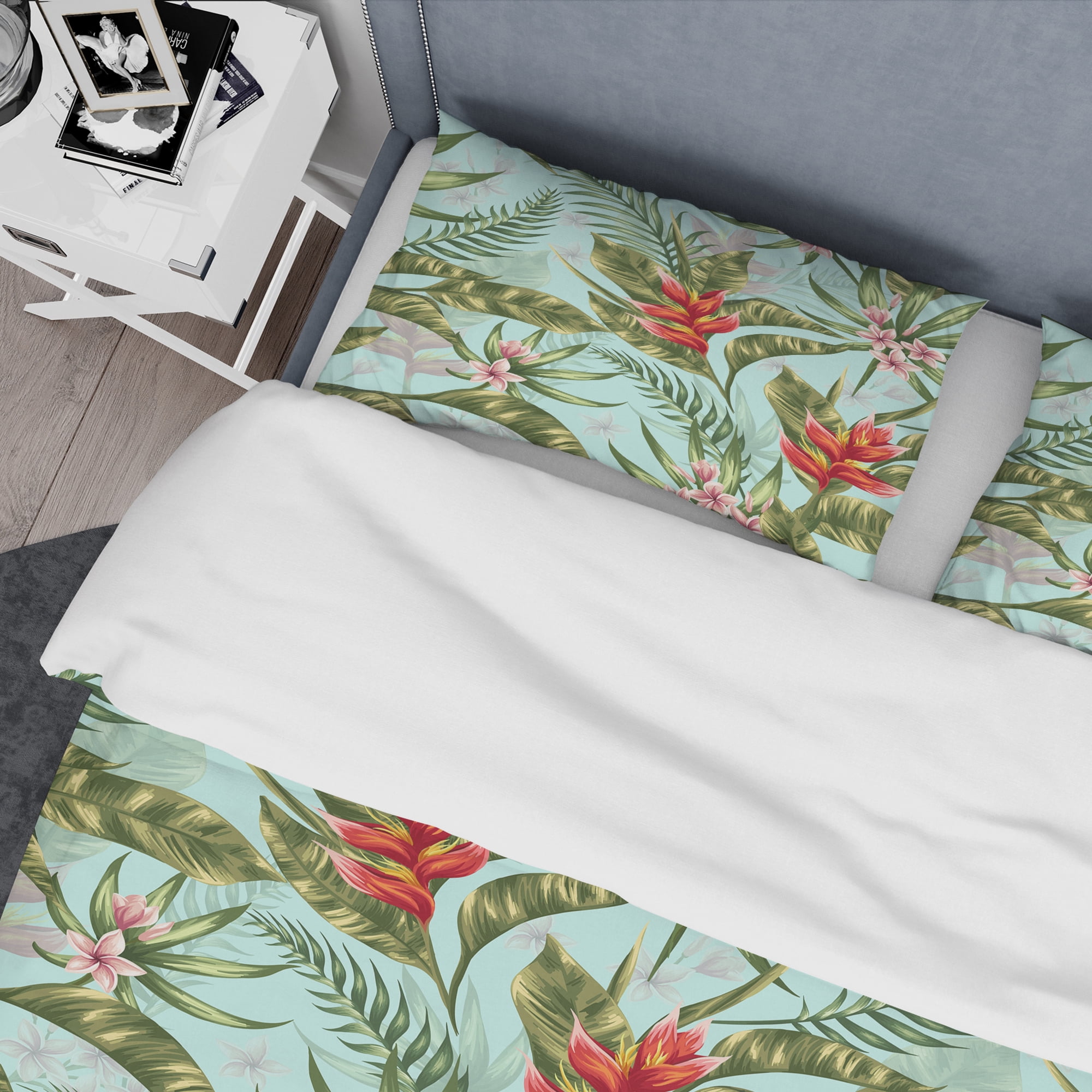 Designart 'Tropical Foliage II' Mid-Century Modern Duvet Cover Set