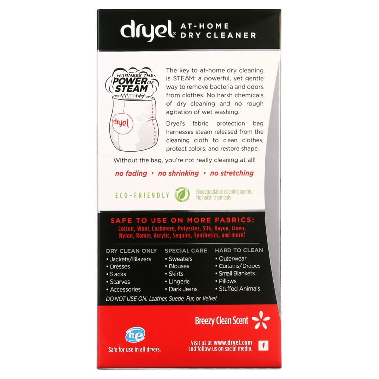 Dryel at Home Dry Cleaner Starter Kit with 6 Cleaning Cloths