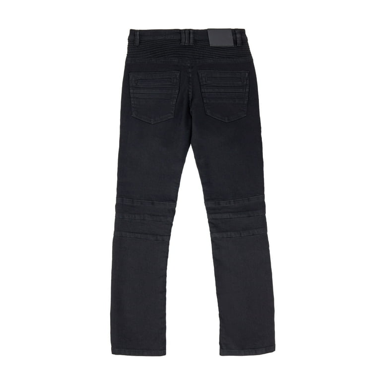 X RAY JEANS Big Boy's Moto Jeans, Jet Black, 16