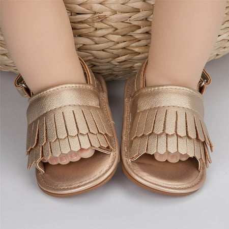 

dyfzdhu baby sandals boys girls open toe tassels shoes first walkers shoes summer toddler flat sandals