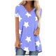 thumbnail image 1 of Camiseta Impresa con Cuello en V de Manga de Raglan de la Parte Trasera Larga Delantera Corta de las Mujeres de Navidad, Vacaciones Informales, 1 of 5