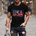 thumbnail image 2 of Vetsdori Mens Fourth of July Tshirts Short Sleeve American Flag Pullover Red White and Blue Casual,Independence Day Summer Patriotic Tops for Men, 2 of 6