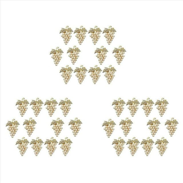 36 Piezas Anillos de Servilleta de Perlas Forma de Uva Dorada Servilletero Soporte Hebilla Servilleteros Boda Fiesta DecoracióN de la Mesa Hebillas