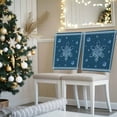 thumbnail image 3 of Navy Blue Winter Snowflakes Chair Covers Set of 8 White Stripes Christmas Chair Back Covers Stretch Removable Washable Slipcovers Protector for Dining Room Kitchen Party Decor, 3 of 5