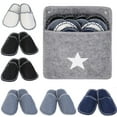 thumbnail image 1 of 6 pares de pantuflas de fieltro polar, portátiles, lavables, desechables, antideslizantes, para el hogar, para huéspedes de spa, hoteles, viajes, 1 of 7