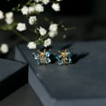 thumbnail image 5 of Rosec Jewels Butterfly Stud Earrings with London Blue Topaz for Women (AAA Quality), 14K Yellow Gold, 5 of 7