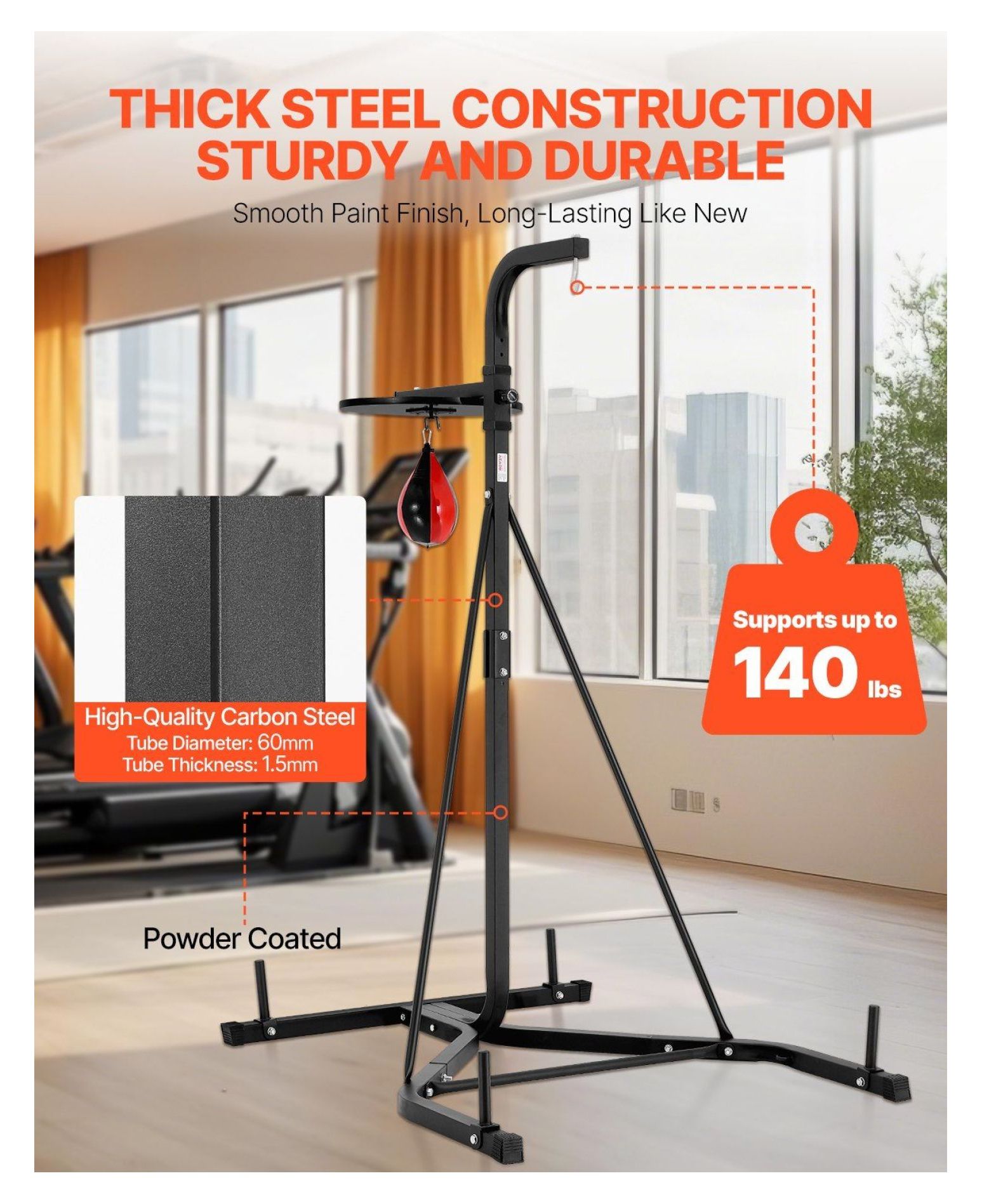 Punching Bag Stand 2 in 1 Heavy Duty Boxing Frame Fitness Steel Gym Quality
