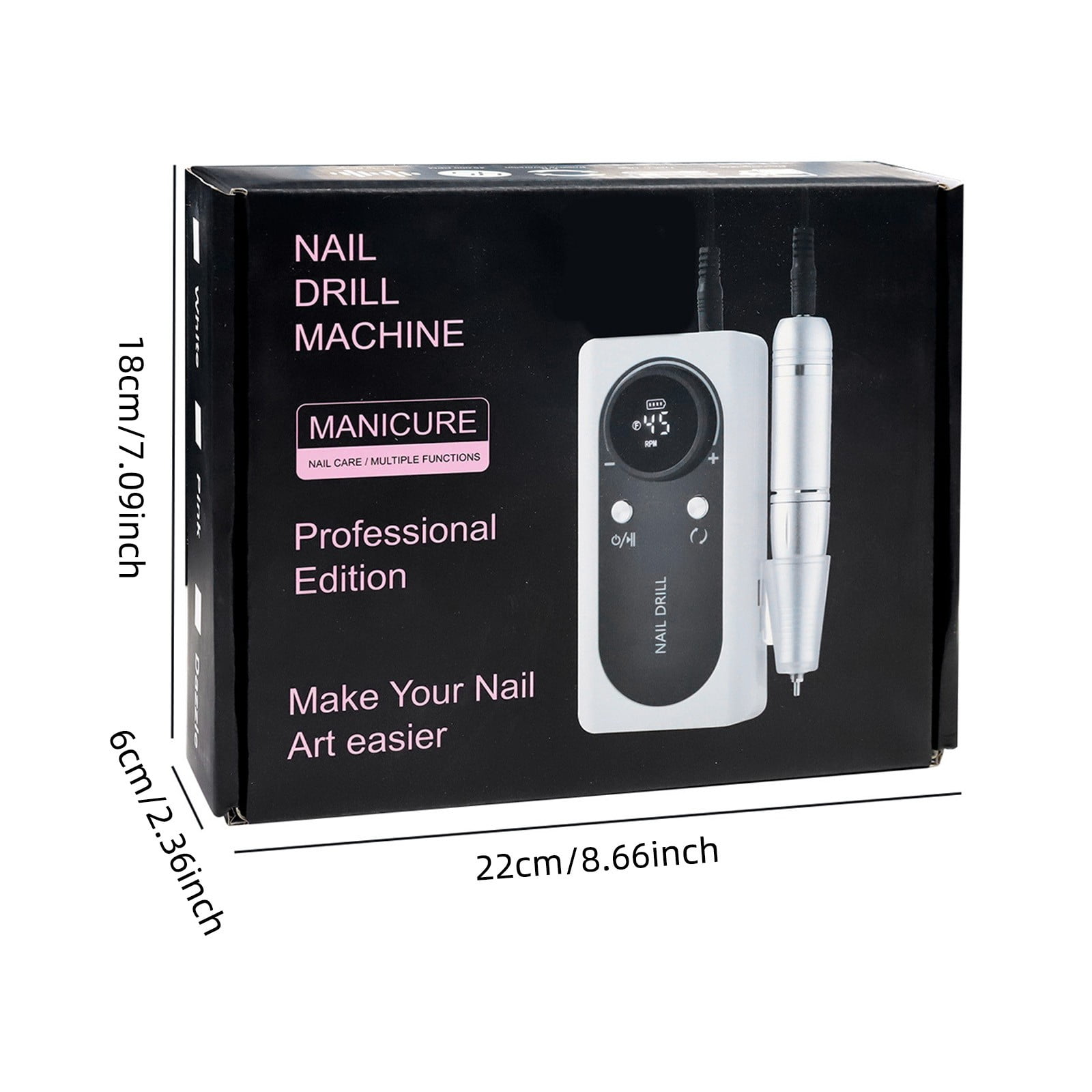 Rechargeable Nail Drill Machine for Efficient Filing and Polish Removal with Ergonomic Design and Seamless Control
