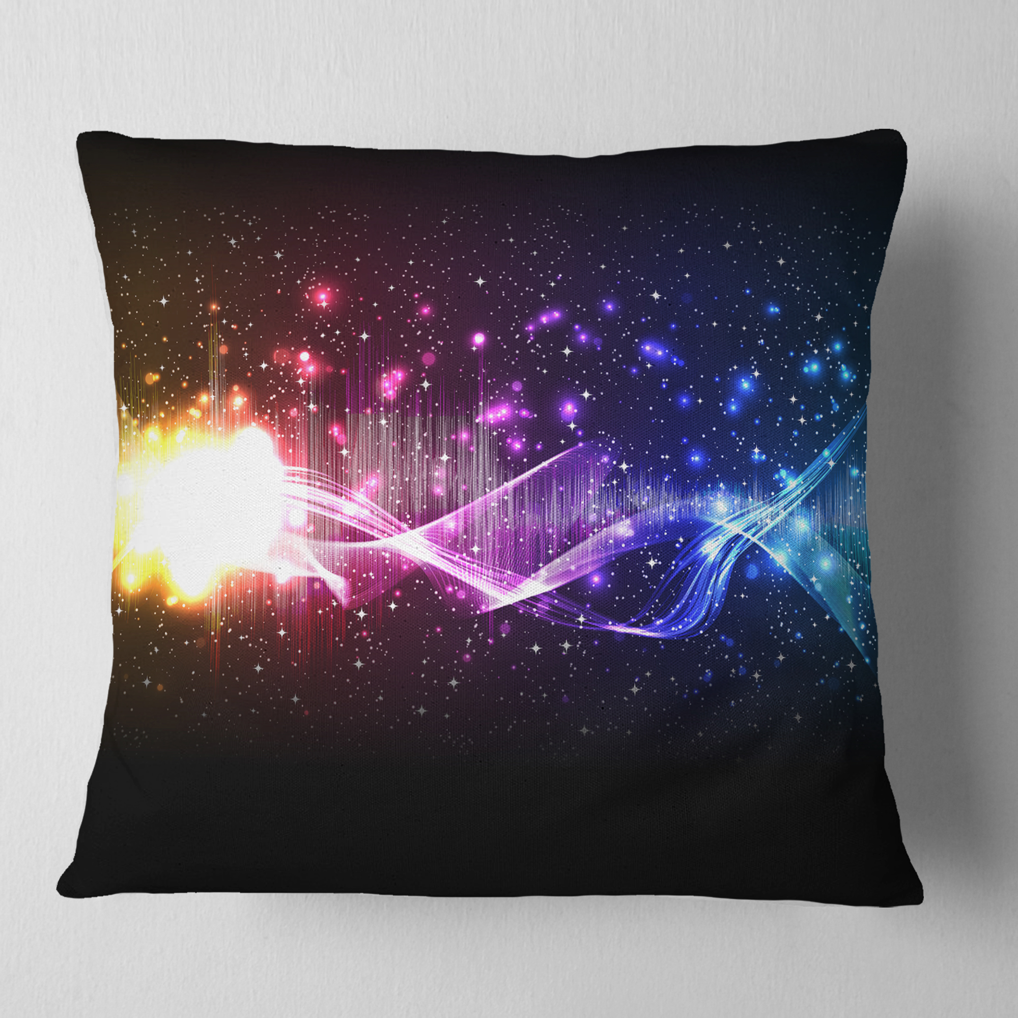 Designart Music Equalizer Wave - Abstract Throw Pillow - 18x18