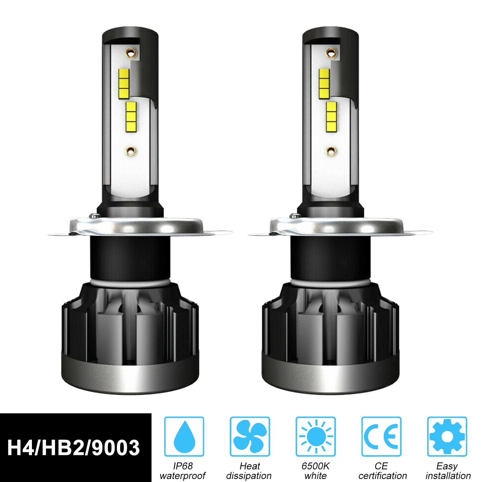 H4 9003 LED Headlight Bulb Kit For HONDA CIVIC 1992-2003 High Low Beam 6000K 2PC 