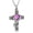 Crystal color, variant on Cremation Jewelry Cross Urn Necklaces for Ashes for Women for Men, Retro Cross Memorial Keepsake Urn Pendant with Heart Shape Crystal