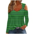 thumbnail image 2 of WXLWZYWL Womens Cold Shoulder Tops and Blouses, Long Sleeve Shirts Criss Cross Scoop Neck Tops Fall Clohtes 2024 Trendy, 2 of 5