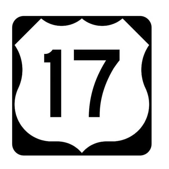 US Route 17 Metal Sign Highway Sign Road Sign Size: 12 inch x 12 inch