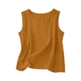 thumbnail image 5 of UACY Girls Linen Set 2 Piece Outfits Sleeveless Camisole Elastic Waist Knee Wide Leg Shorts Summer Outfit (Brown, 9-10 Years), 5 of 7