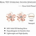 thumbnail image 6 of Solid 925 Sterling Silver Plumeria Flower Stud Earrings for Women Teens Crystal Flower Stud Earrings, 6 of 13