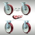 thumbnail image 2 of 8 Inch SS Poly on Aluminum Caster Set with Roller Bearings 2 Swivel Lock 2 Rigid, 2 of 2
