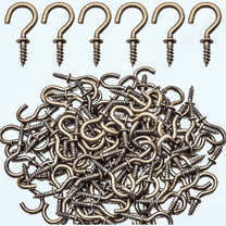 100pcs 1/2inch Bronze Mini Screw-in Cup Hooks Screw Hooks Cup Ceiling Hooks Jewelry Hooks Screw-in Hangers for Indoor and Outdoor Use