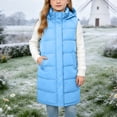 thumbnail image 6 of Kids Girls Long Quilted Puffer Vest Sleeveless Hooded Button Down Padded Coats Jacket Outerwear with Pockets, 6 of 9