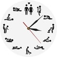 thumbnail image 1 of Adult 24 Hours Sex Positions Gender Iconic Wall Clock Wall Decor Watch Couple Valentines Wedding Gift, 1 of 7