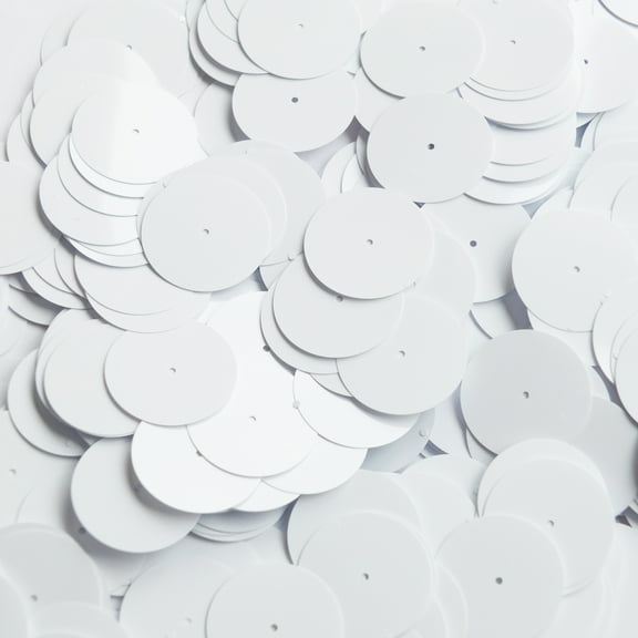 White Sequins 20mm Opaque Made in USA