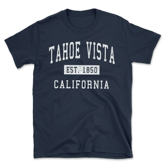 Tahoe Vista California Classic Established Men's Cotton T-Shirt