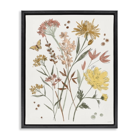 Stupell Industries Farmhouse Full Bloom Wildflowers Black Floating Frame Canvas Art, 17 x 21, by Anne Tavoletti