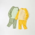 thumbnail image 5 of CAUYDYBoys Girls Soft Cotton Sleepwear Set Long Sleeve Pajamas with Pants 2PCS Kids Comfort Loungewear Cute Nightwear Set(L101-Green,3-4 Y), 5 of 6