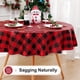 thumbnail image 5 of Mantel misaya redondo impermeable a cuadros rojos y negros de 152 cm, 5 of 9
