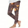 thumbnail image 2 of Girls' Halloween Leggings Pumpkin Printed Pants High Waist Stretchy Leggings for Girls 3-7Y, 2 of 6