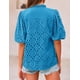 thumbnail image 2 of Camisa para Mujer PRETTYGARDEN Cuello en V con Encaje y Manga Corta XXL, 2 of 8