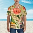 thumbnail image 4 of Kll Men'S Hawaiian Shirt Short Sleeve Button Down Beach Shirts-Vintage Bird, 4 of 8