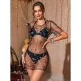 thumbnail image 4 of Alove Light Gauze Women's Crochet Hollow Out Swimsuit Cover Up Beachwear Long Sleeve Bikini Cover ups, 4 of 7