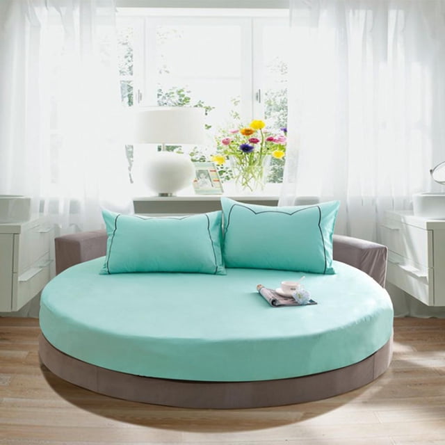 Cama Ajustable BLESIY 200cm de Diámetro Elástica Funda de Colchón Ajustada 16 Colores Disponibles Verde Claro