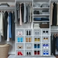 thumbnail image 3 of Fortune Shoe Organizers and storage Bins Boxes fits for Men & Women Sneakers US Size Up to 13, Stackable Beyond 15 Layers, Max Compression Force up to 100 LBS, Set of 2 Pack (White), 3 of 9