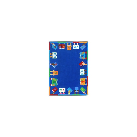 Joy Carpets 1963D Books Are Handy Rug in Multi  7.8 in. x 10.9 in.