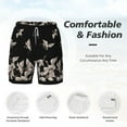 thumbnail image 6 of Picia Japanese White Crane pattern Mens Swim Trunks with Compression Liner Stretch Beach Shorts Quick Dry with Zipper Pockets No-Chafing Board Shorts-X-Large, 6 of 9
