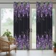 thumbnail image 5 of Outdoor Curtains for Patio Waterproof, Purple Lavender Outdoor Privacy Panels Grommet, Spring Watercolor Wildflowers Plant Black Blackout Outside Curtains for Porch/Cabana 54"x108", 2 Panels, 5 of 8