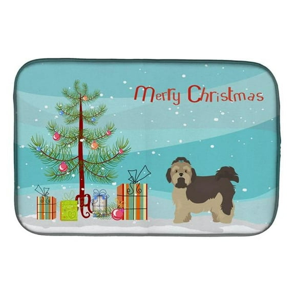 Russian Tsvetnaya Bolonka Lap Dog Christmas Tree Dish Drying Mat