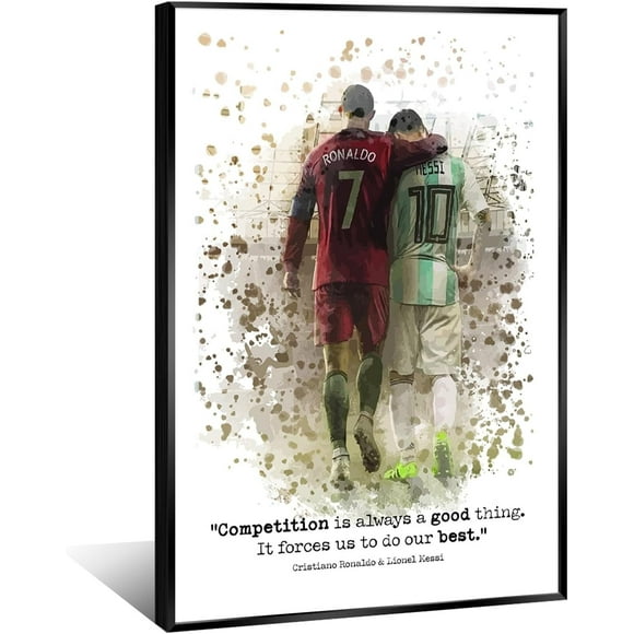 PPHAOSHO Soccer Legend Superstar Cristiano Ronaldo Lionel Messi Sports Men Boys Teens Soccer Fans Poster frameless Painting Canvas Wall Posters Art Picture Print Modern Home Decor 8x12inch
